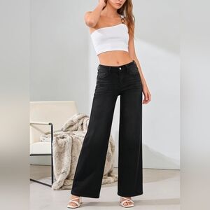 Oneso Mid-Low Rise Wide Leg Jeans Black Size 25 NWT